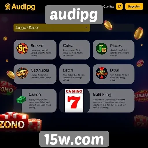 Principais características do site de jogos audipg